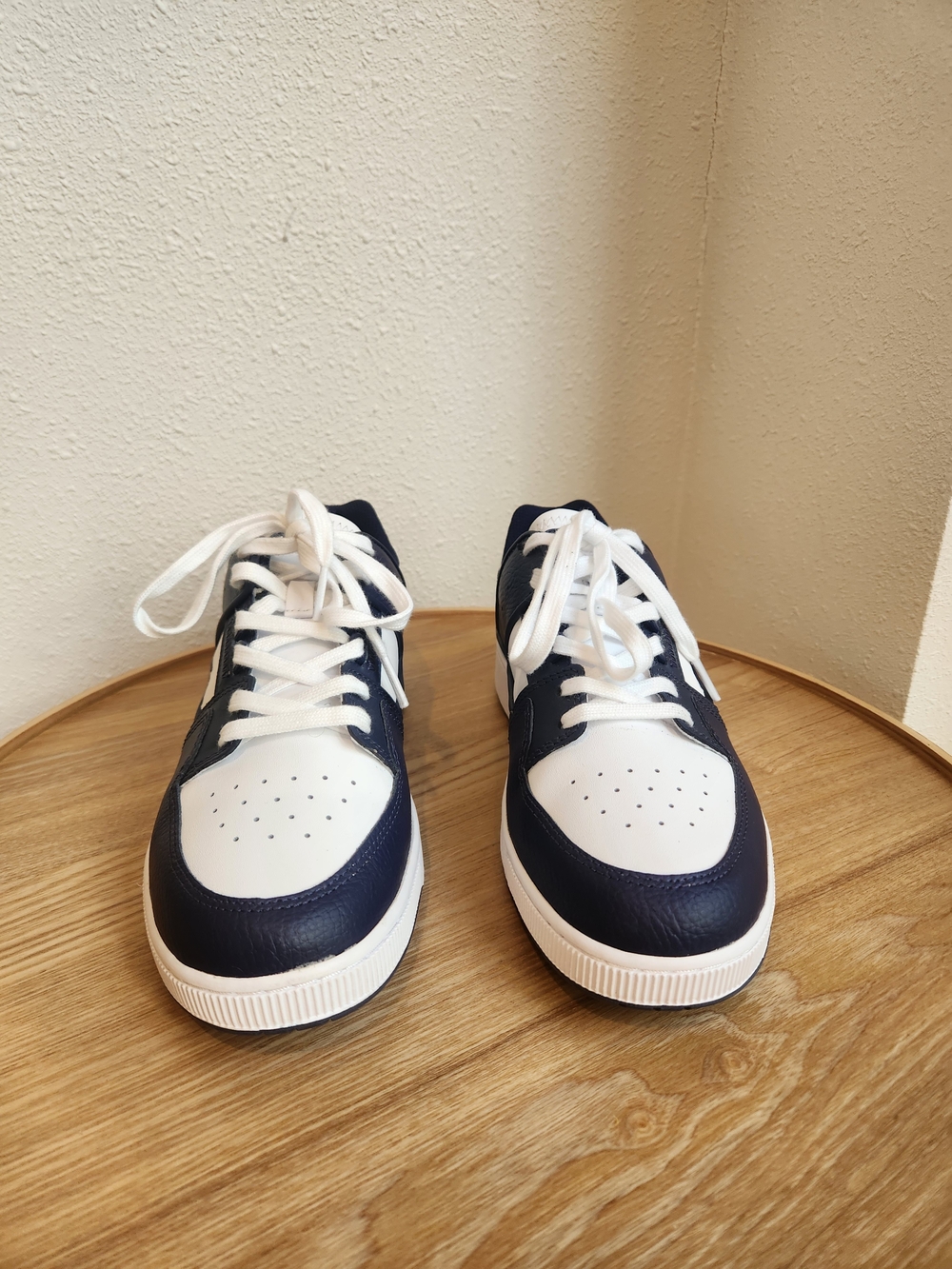 Lacoste Court Cage Navy & White Low-Top Leather Sneakers - Picture 5 of 9